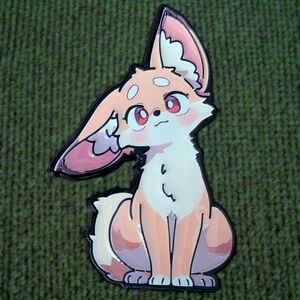 Cute Peach & White Fox Pin